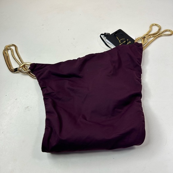 New Lenny Niemeyer Plum Bikini Bottom With Gold Chain - Picture 5 of 8